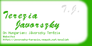 terezia javorszky business card